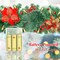 9Ft Pre-lit Christmas Garland with LED Lights Battery Operated, Holiday Decoration Stairs Wall Mantle Door Indoor Outdoor, Decorated with Red Flower, Balls, Berries, Snowy Pine, Christmas Collection